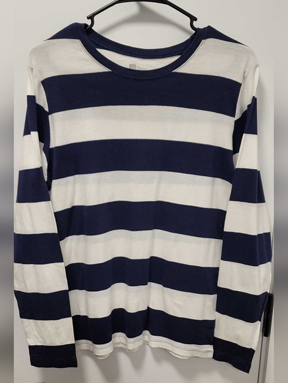GAP Navy and White Striped Long Sleeve Tee